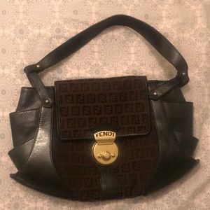 Brown and black FENDI bag.